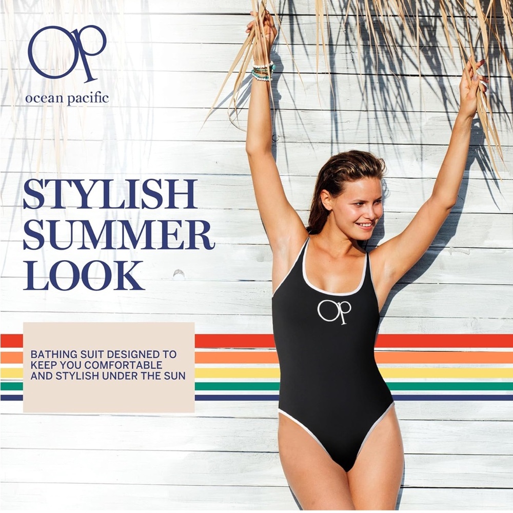 Ocean Pacific' Swimwear Scoop Neck Classic One Piece large/321-bb2 - Picture 2 of 7
